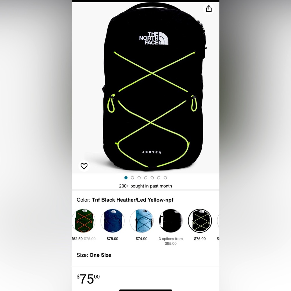 THE NORTH FACE Jester Everyday Laptop Backpack, TNF Black Heather/LED Yellow-NPF